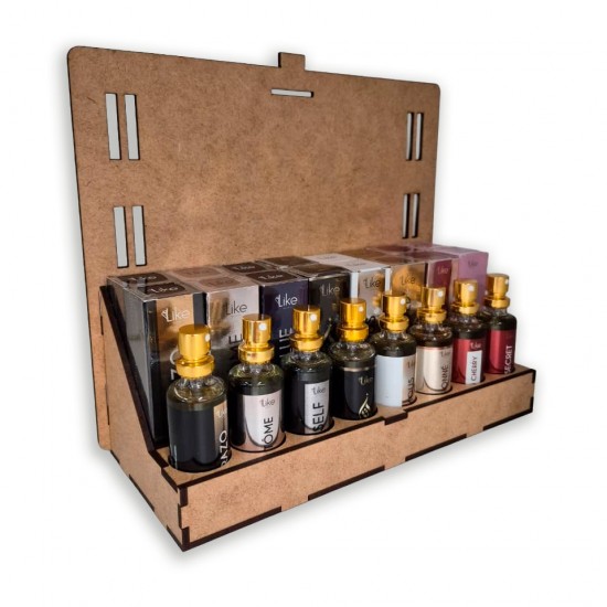 Suporte Expositor de Perfumes MDF Portátil - Uber/99/Mesa