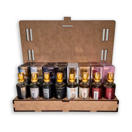 Suporte Expositor de Perfumes MDF Portátil - Uber/99/Mesa